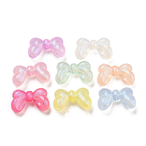 

PandaHall Transparent Luminous Acrylic Beads, Glitter Beads, Glow in the Dark, Bowknot, Mixed Color, 16.5x27x7.5mm, Hole: 2.3mm, about..., Multicolor