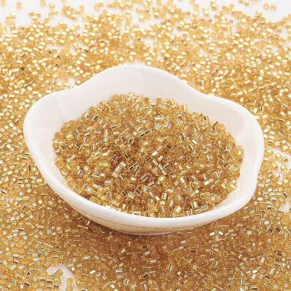 

PandaHall TOHO Japanese Seed Beads, Two Cut Hexagon, (22B) Silver Lined Medium Topaz, 11/0, 2x2mm, Hole: 0.6mm, about 44000pcs/pound Glass..., Gold