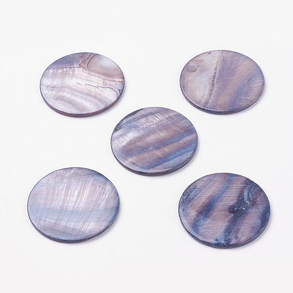 

PandaHall Shell Cabochons, Flat Round, Black, 40x2.5mm Shell Flat Round Black