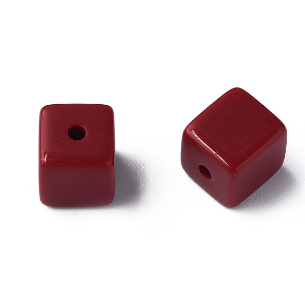 

PandaHall Opaque Acrylic Beads, Cube, Dark Red, 10.5x9.5x9.5mm, Hole: 2mm, about 490pcs/500g Acrylic Cube