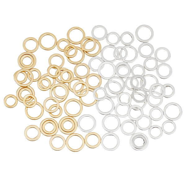 

PandaHall HOBBIESAY 84Pcs 2 Colors Linking Rings 3 Sizes Circle Frame Connectors Brass Round Jewelry Assistant Linking Rings Golden and...