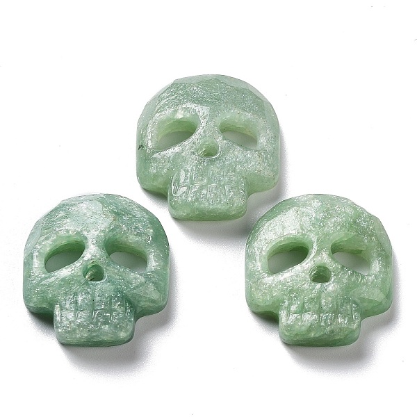 

PandaHall Natural Green Aventurine Pendants, Halloween Skull Charms, Faceted, 32~32.5x28~28.5x7.5~8.5mm, Hole: 1.2mm Green Aventurine Skull