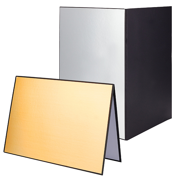 

PandaHall Olycraft 2Pcs 2 Colors Rectangle Folding Reflective Cardboard, Photography Supplies, Mixed Color, 578x420x2.5mm, 1pc/color Paper..., Multicolor
