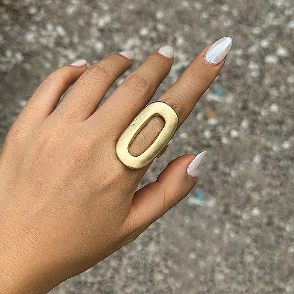 

PandaHall Alloy Cuff Rings for Women, Oval, US Size 6 3/4(17.1mm) Alloy Oval