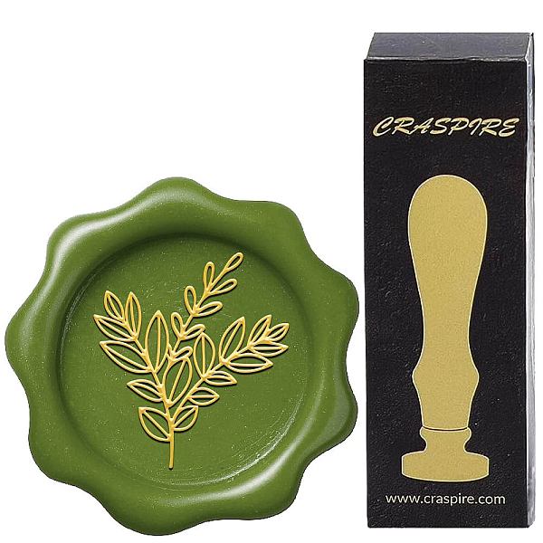 

PandaHall Brass Wax Seal Stamp with Rosewood Handle, for DIY Scrapbooking, Leaf, 25mm Brass Leaf