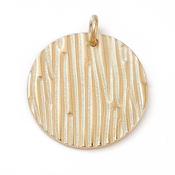 

PandaHall Ion Plating(IP) 304 Stainless Steel Pendants, with Jump Ring, Flat Round, Real 14K Gold Plated, 15.5x1mm, Hole: 2.4mm 304...