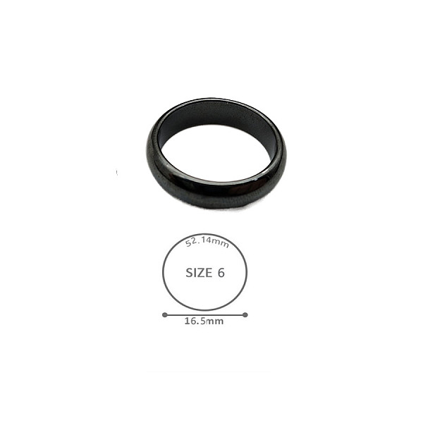 

PandaHall Synthetic Hematite Plain Band Rings, US Size 6(16.5mm) Hematite Flat