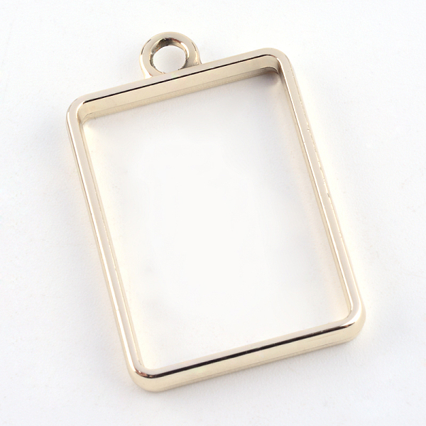 

PandaHall Rack Plating Alloy Rectangle Open Back Bezel Pendants, For DIY UV Resin, Epoxy Resin, Pressed Flower Jewelry, Cadmium Free &...