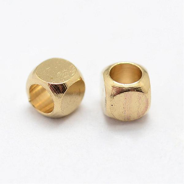 

PandaHall Brass Spacer Beads, Nickel Free, Cube, Raw(Unplated), 2.5x2.5mm, Hole: 2mm Brass Cube