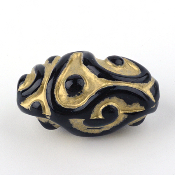 

PandaHall Oval Plating Acrylic Beads, Golden Metal Enlaced, Black, 33.5x20.5x20.5mm, Hole: 3.5mm, about 73pcs/500g Acrylic Oval Black