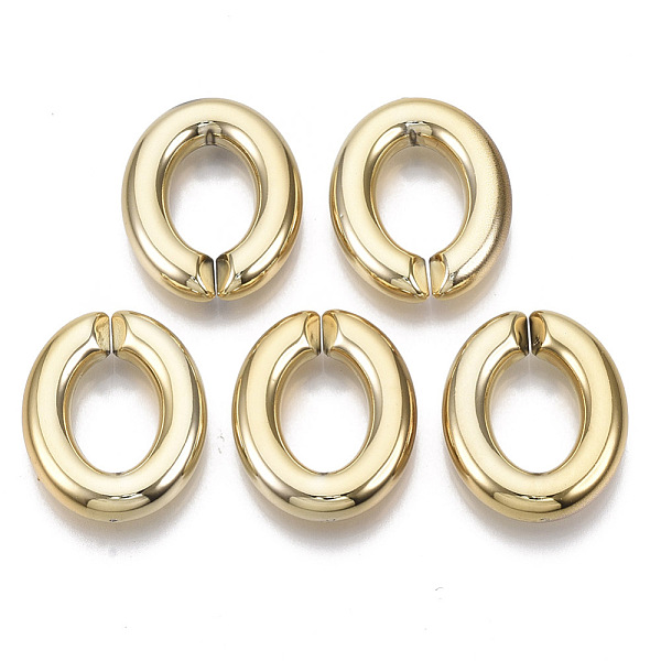 

PandaHall CCB Plastic Linking Rings, Quick Link Connectors, For Jewelry Cable Chains Making, Oval, Golden, 27.5x22.5x6mm, Inner Diameter...