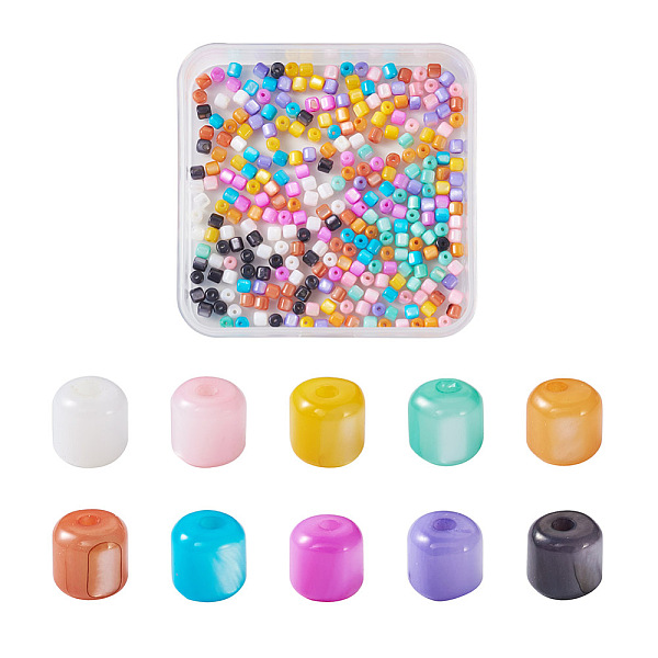 

PandaHall 300Pcs 10 Colors Natural Freshwater Shell Beads, Mixed Dyed and Undyed, Column, Mixed Color, 3.5x3.5mm, Hole: 0.8mm, 30pcs/color..., Multicolor