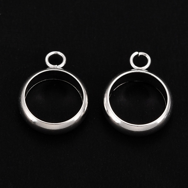 

PandaHall 201 Stainless Steel Tube Bails, Loop Bails, Ring, Silver, 12.5x10x3mm, Hole: 2mm, 8mm Inner Diameter 201 Stainless Steel Ring