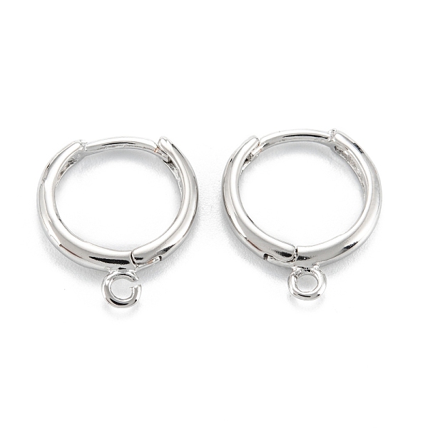 

PandaHall Rack Plating Brass Huggie Hoop Earrings Finding, with Horizontal Loop, Ring, Platinum, 12 Gauge(2mm), 16.5x13.5x2mm, Hole: 1.5mm...