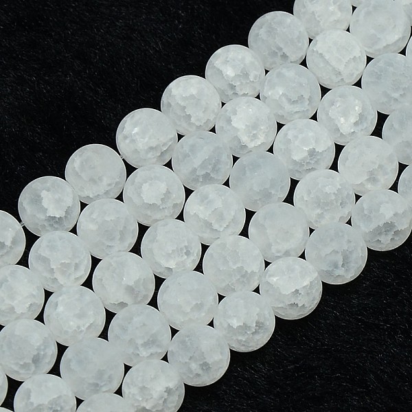

PandaHall Synthetic Frosted Crackle Quartz Round Beads Strands, Dyed, Clear, 8mm, Hole: 1mm, about 50pcs/strand, 16 inch Crackle Quartz...