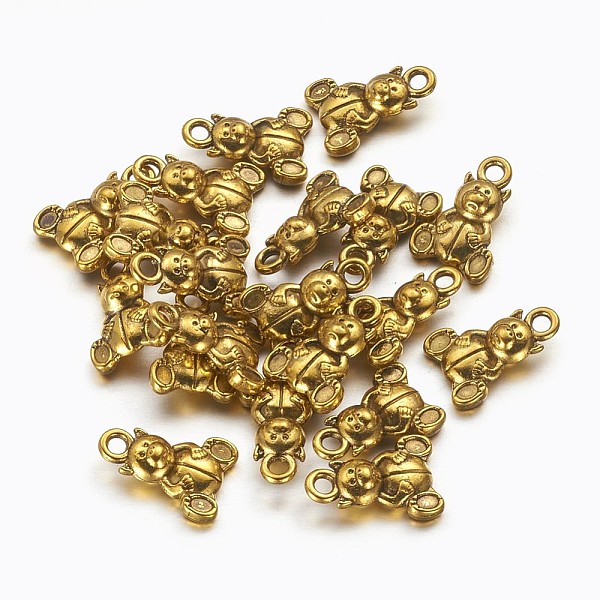 

PandaHall Tibetan Style Alloy Charms, Lead Free, Cadmium Free and Nickel Free, Bear, Antique Golden Color, about 16mm long, 10mm wide, 5mm...