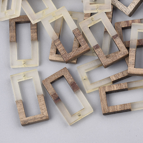

PandaHall Resin & Wood Pendants, Rectangle, WhiteSmoke, 27x14.5x3.5mm, Hole: 1.5mm Resin+Wood Rectangle White