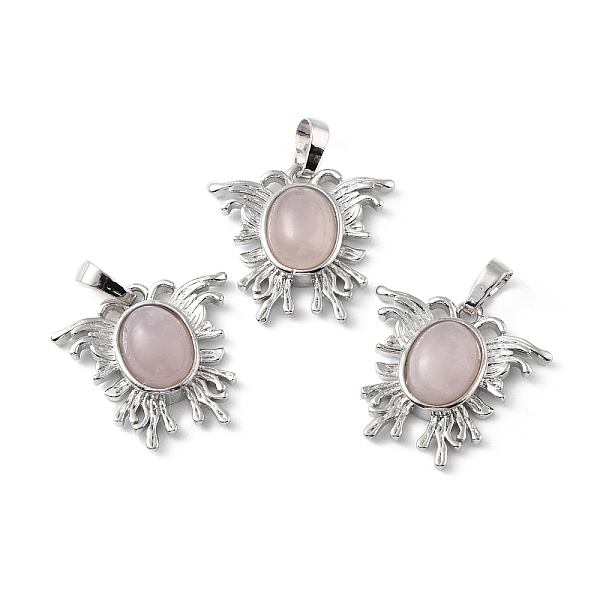 

PandaHall Natural Rose Quartz Pendants, with Rack Plating Brass Findings, Cadmium Free & Lead Free, Butterfly, 25~26x26.5~27x8~9mm, Hole...