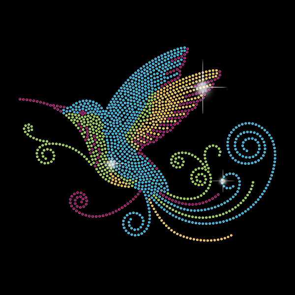 

PandaHall Glass Hotfix Rhinestone, Iron on Appliques, Costume Accessories, for Clothes, Bags, Pants, Bird, 297x210mm Glass Rhinestone Bird..., Multicolor