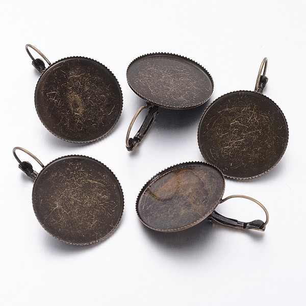 Antike Bronze Ton Messing Brisur Ohrring Zubehör Passen Gewölbte Cabochons