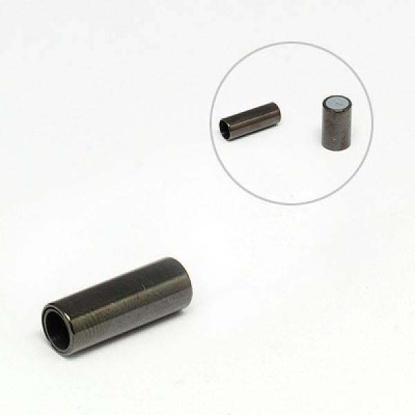 

PandaHall 304 Stainless Steel Magnetic Clasps with Glue-in Ends, Column, Gunmetal, 16x6mm, Hole: 4mm 304 Stainless Steel Column