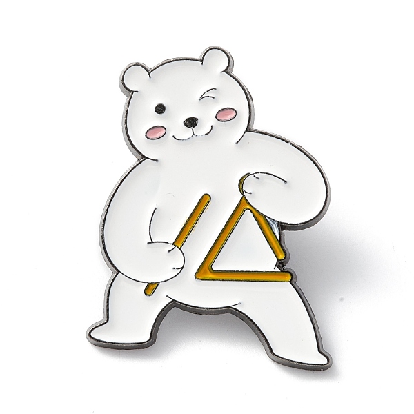 

PandaHall Bear with Musical Instruments Enamel Pin, Cartoon Alloy Brooch for Backpack Clothes, Electrophoresis Black, White, 31x23x1.5mm...