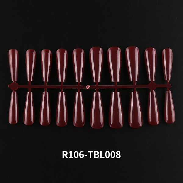 

PandaHall Solid Color Plastic Seamless Toe False Nail, Practice Manicure Nail Art Tool, Dark Red, 26~32x6~13mm, 20pcs/set. Plastic None