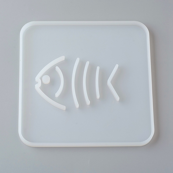 

PandaHall DIY Cup Pad Silicone Molds, Resin Casting Molds, For UV Resin, Epoxy Resin Jewelry Making, Square with Fish Bone, White...