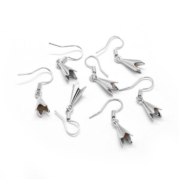 

PandaHall Brass Earrings Hook Findings, Platinum, 27mm, 26 Gauge, Pin: 0.4mm Brass