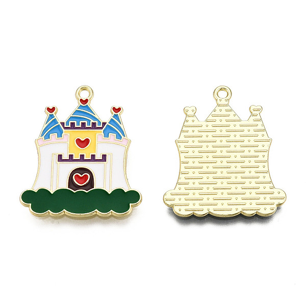 

PandaHall Alloy Enamel Pendants, Cadmium Free & Lead Free, Castle Charms, Golden, White, 27x23x1.4mm, Hole: 1.6mm Alloy+Enamel Building...