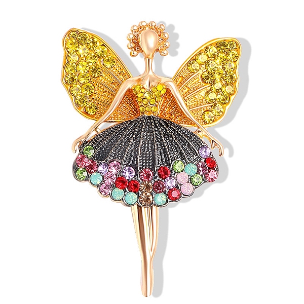 

PandaHall Butterfly Dancer Enamel Pin with Rhinestone, Golden Alloy Badge with Loop for Backpack Clothes Pendant Jewelry, Black...