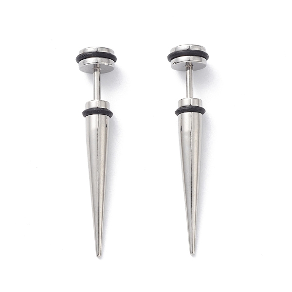 

PandaHall 304 Stainless Steel Ear Taper Stretcher with Rubber, Cone Gauge Earrings for Woman Men, Stainless Steel Color, 36.5x6.5mm, Pin...