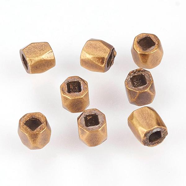 

PandaHall Brass Beads, Column, Faceted, Brushed Antique Bronze, 2.5x2.5x2.5mm, Hole: 1x1mm Brass Column