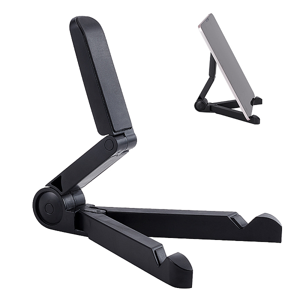 

PandaHall Triangle Shaped Plastic Mobile Phone Holders, Folding Cell Phone Stand Holder, Universal Portable Tablets Holder, Black, Open...