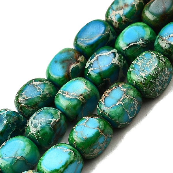Brins de perles de jaspe impérial naturel
