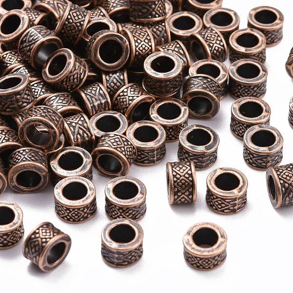 

PandaHall Tibetan Style Alloy European Beads, Large Hole Beads, Lead Free & Cadmium Free, Column, Red Copper, 8x5mm, Hole: 4.5mm Alloy...
