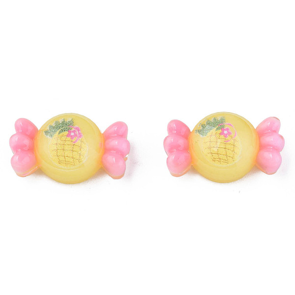 

PandaHall Printed Translucent Epoxy Resin Cabochons, Candy, Yellow, 11x19x7.5mm Epoxy Resin Candy Yellow
