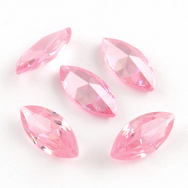 

PandaHall Horse Eye Shaped Cubic Zirconia Pointed Back Cabochons, Faceted, Pearl Pink, 10x5mm Cubic Zirconia Horse Eye Pink