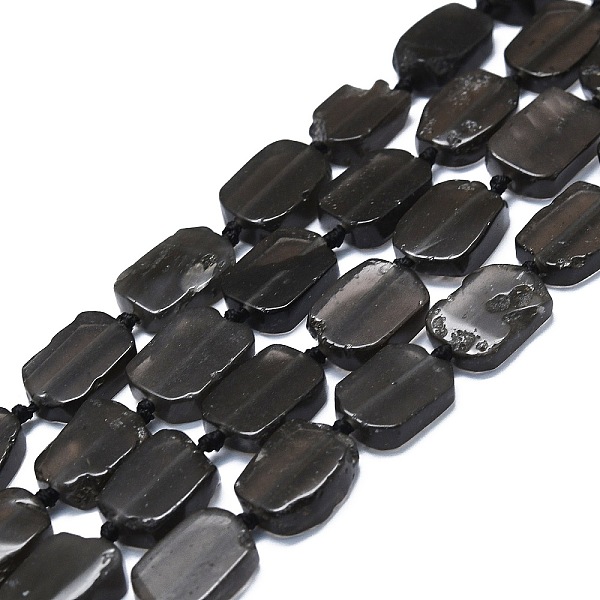 

PandaHall Natural Tektite Beads Strands, Rectangle, 15~17x10~13x5~7mm, Hole: 1mm, about 22pcs/strand, 15.94 inch(40.5cm) Tektite Rectangle