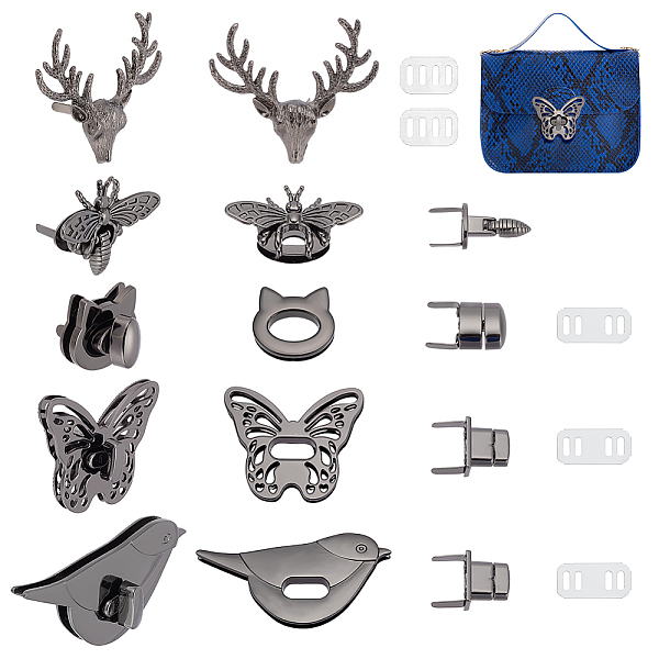 

PandaHall PH 5 Animal Purse Turn Buckles, Butterfly Bag Lock Buckles Kitten Decorative Clip Clasps, Handbag Turn Buckles, Removable Handbag...