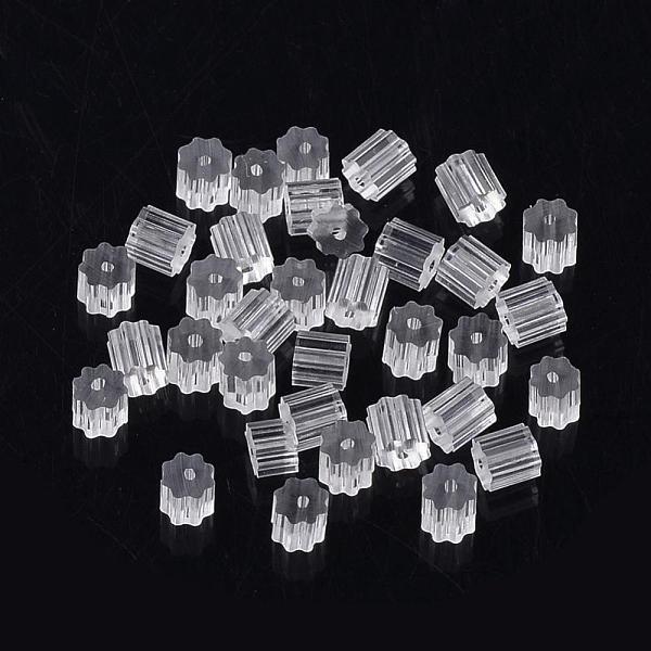 

PandaHall Plastic Ear Nuts, Earring Backs, Clear, 3x3x3mm, Hole: 0.5mm, about 492pcs/10g Plastic Polygon Clear