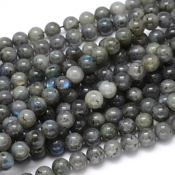 

PandaHall Natural Labradorite Round Bead Strands, 8mm, Hole: 1mm, about 55pcs/strand, 16 inch Labradorite Round