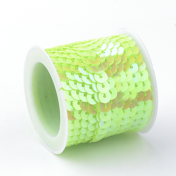 

PandaHall Eco-Friendly Plastic Paillette Beads, Sequins Beads, Ornament Accessories, AB Color, Flat Round, Lawn Green, 6mm, about 5m/roll...