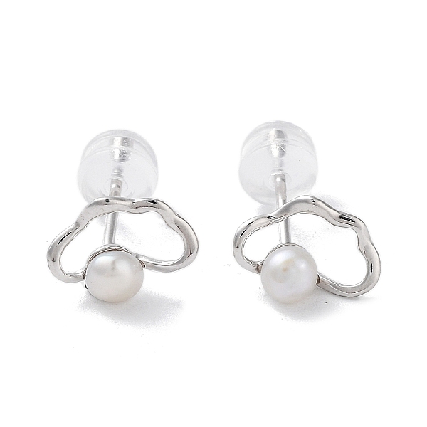 

PandaHall Natural Pearl Stud Earrings for Women, with Sterling Silver Pins, Cloud, 7x9.5mm Pearl Cloud
