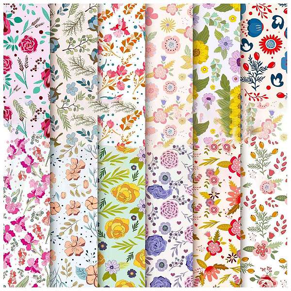 

PandaHall 12 Sheets 12 Styles Scrapbooking Paper Pads, Decorative Craft Paper Pad, None Self-Adhesive, Flower, 153x153x0.1mm, 1 Sheet/style...