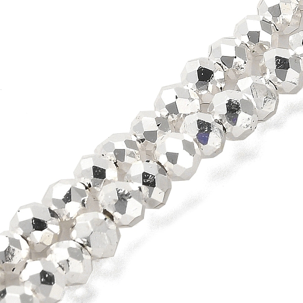 

PandaHall Electroplate Glass Beads Strands, Faceted, Rondelle, Silver, 4x3.5mm, Hole: 1mm, about 119~120pcs/strand, 15.75''(40cm) Glass...