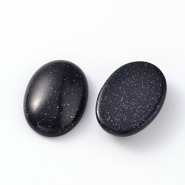 

PandaHall Oval Synthetic Blue Goldstone Cabochons, Prussian Blue, 10x8x4mm Blue Goldstone Oval Blue