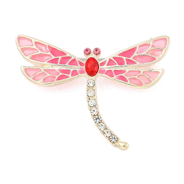 Alloy Rhinestone Dragonfly Brooch