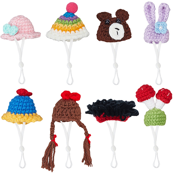 8Pcs 8 Styles Polyester Doll Hat