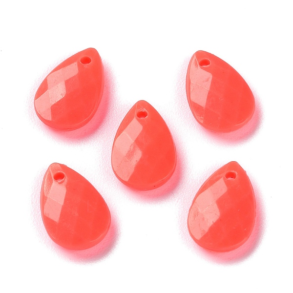 

PandaHall Opaque Acrylic Charms, Faceted, Teardrop Charms, Tomato, 13x8.5x3mm, Hole: 1mm Acrylic Teardrop Red